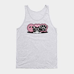 Papillon Dog Breed Peace Love Paw ( Puppies Rule! ) Tank Top